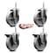 Service Caster 5 Inch Semi Steel Wheel Swivel 34 Inch Threaded Stem Caster Set 2 Brakes SCC SCC-TS20S514-SSS-34212-2-PLB-2 - alternate 5